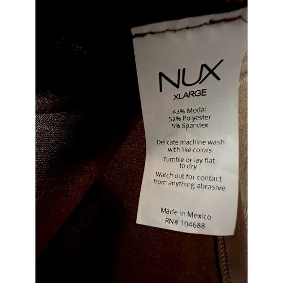 NUX Los Angeles Brown Zip Jacket Womens XL Fitted Athleisure Yoga Stretch - Picture 4 of 10